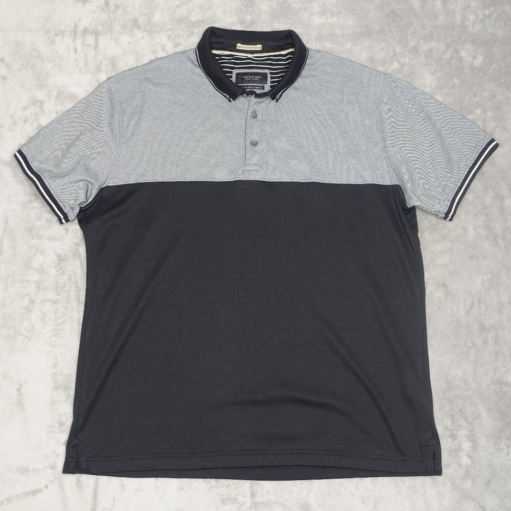 Cactus Man Ricky Singh Polo Shirt Men's XL Black Gray White